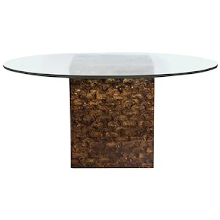 54" Glass Round Dining Table with Capiz Shell Base